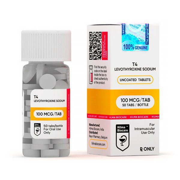 T4 (Levothyroxine sodium) 100 mcg per /50 tab.